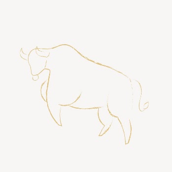 Gold ox bull, line art | Free Vector - rawpixel