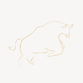 Gold ox bull, line art | Free Vector - rawpixel