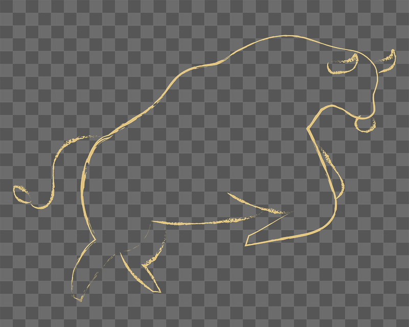 Gold ox bull png sticker, | Free PNG - rawpixel