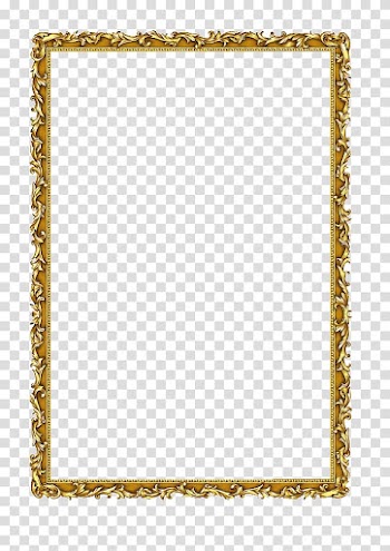 Gold painting frame illustration, Computer file, Gold border pattern transparent background PNG clipart