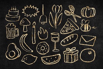 Gold party sticker, glitter doodle | Free PSD - rawpixel