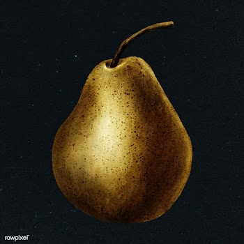 Gold pear fruit sticker design element | Free  illustration - 2365982