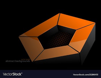 Gold pentagonal shape scene vector image