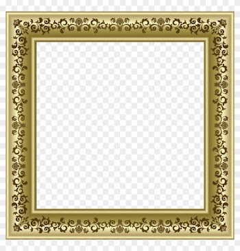 Gold Photo Frame Png With Brown Ornaments - Golden Frames Psd Files Free Download