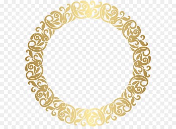 Gold Picture frame Clip art - Gold Round Border Frame PNG Clip Art 