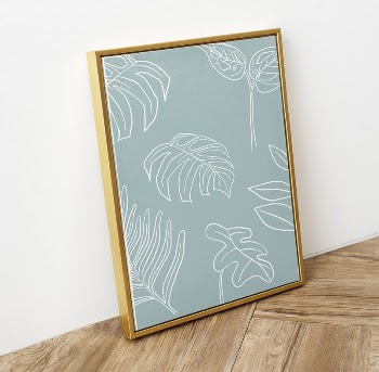 Gold picture frame mockup, wooden | Free PSD Mockup - rawpixel