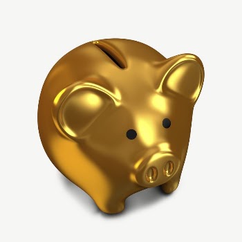 Gold piggy bank collage element | Free PSD - rawpixel