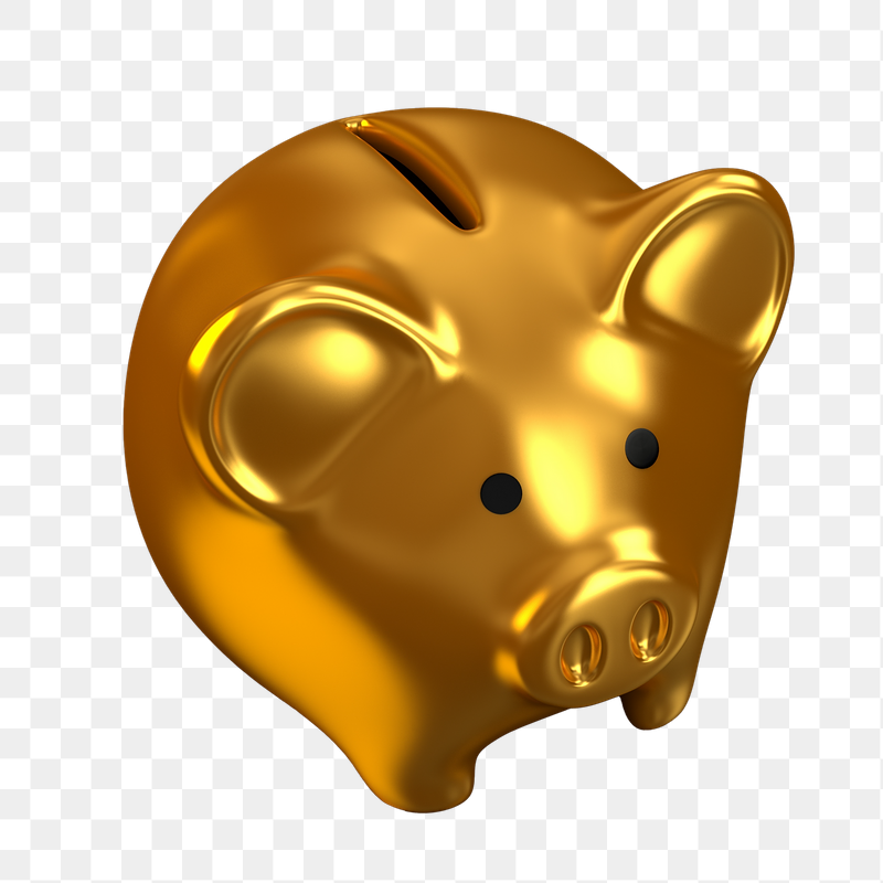 Gold piggy bank png sticker, | Free PNG - rawpixel