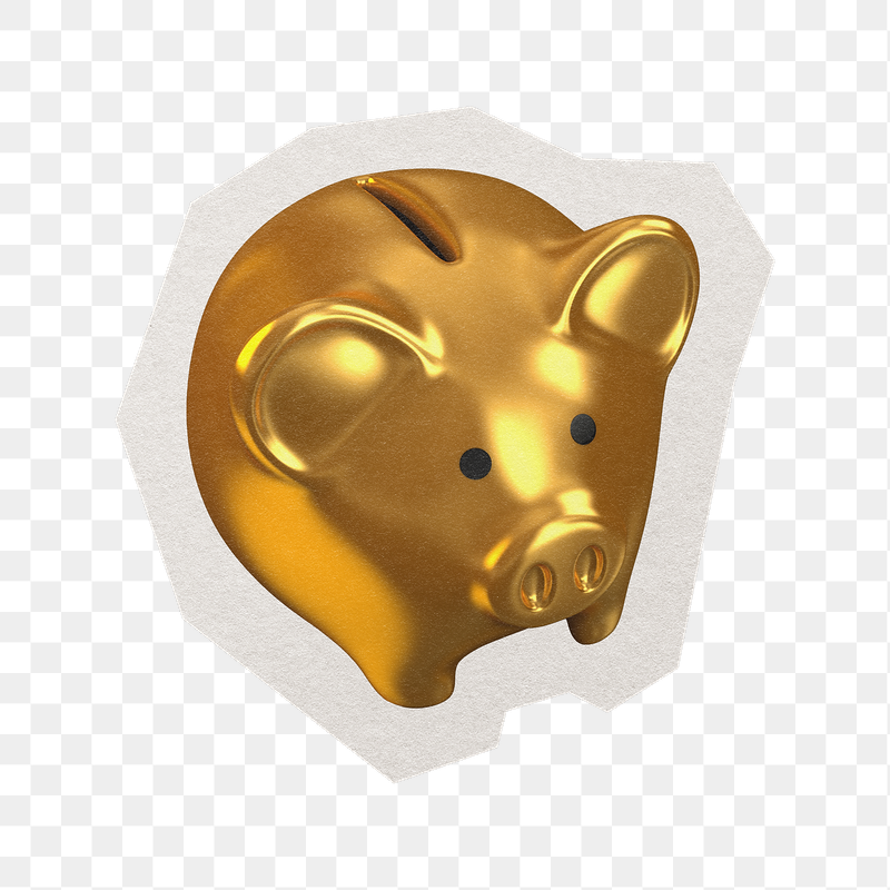 Gold piggy bank png sticker, | Free PNG - rawpixel