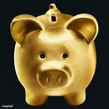 Gold piggy bank sticker design element | Free  illustration - 2369724