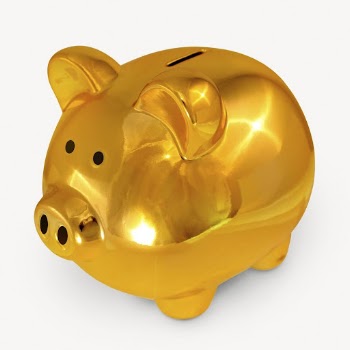 Gold piggy bank sticker, finance | Free PSD - rawpixel