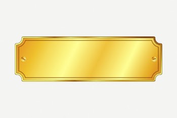 Gold plaque sign clipart, collage | Free PSD - rawpixel