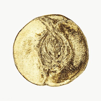 Gold plum fruit sticker design element | Free  transparent png - 2364780