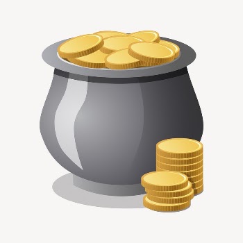 Gold pot clipart, illustration vector. | Free Vector - rawpixel