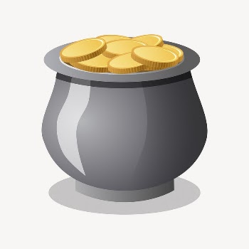 Gold pot clipart, illustration vector. | Free Vector - rawpixel