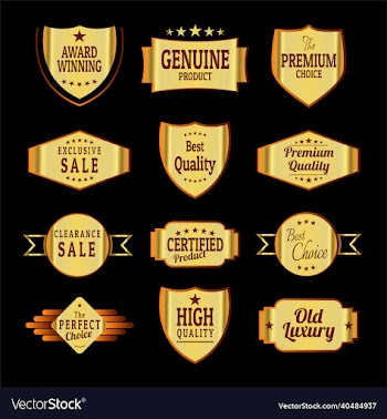 gold product badge collection