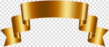Gold ribbon , Gold Web banner , Golden Banner transparent background PNG clipart