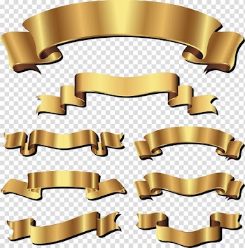Gold ribbon lot clip a, Ribbon Metal, Ribbon transparent background PNG clipart