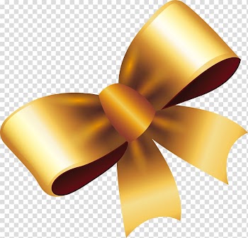 Gold ribbon template, Ribbon Gold Gift, Exquisite gold bow transparent background PNG clipart