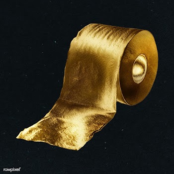 Gold roll of a toilet paper sticker design element | Free  illustration - 2368243