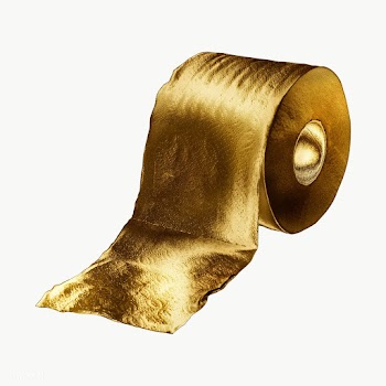 Gold roll of a toilet paper sticker design element | Free  transparent png - 2368248