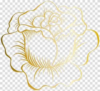 Gold rose flower illustration, Rose Flower Gold , Rose gold edge transparent background PNG clipart