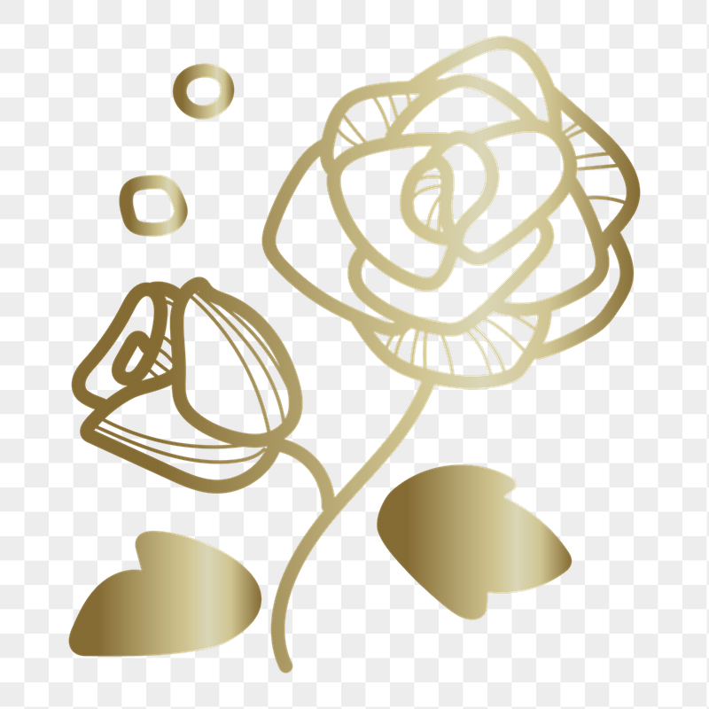 Gold rose png doodle sticker, | Free PNG - rawpixel