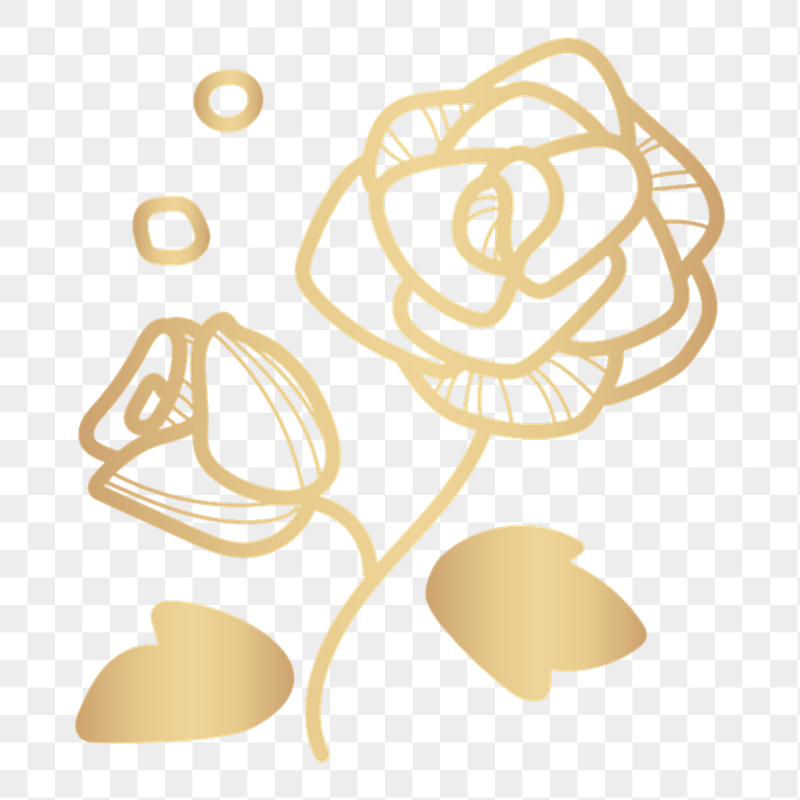 Gold rose png doodle sticker, | Free PNG - rawpixel