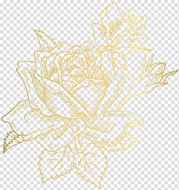 Gold rose sketch, Flower Rose , rose gold transparent background PNG clipart