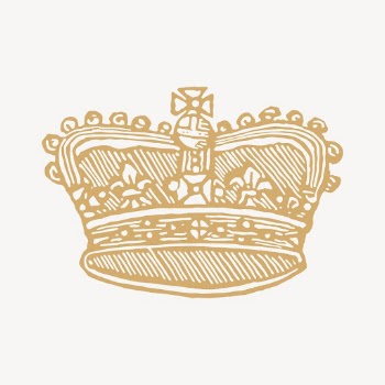 Gold royal crown clipart, vintage | Free PSD Illustration - rawpixel