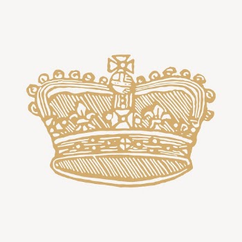 Gold royal crown collage element, | Free Vector Illustration - rawpixel