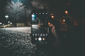 Gold Samsung Android Smartphone Turned on