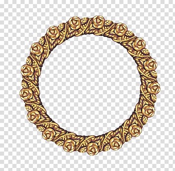 Gold Screen printing, Golden Rose Border transparent background PNG clipart