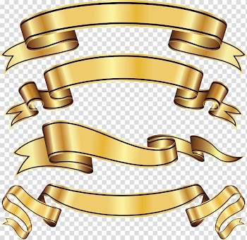 Gold scrolls illustration, Awareness ribbon Gold , GOLDEN RİBBON transparent background PNG clipart