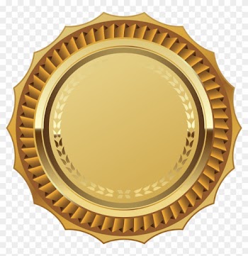 Gold Seal With Ribbon Png Clipart Image - Gold Seal Png