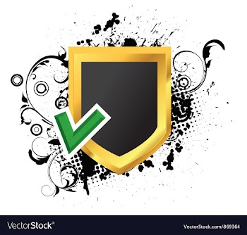 Gold shield with grunge vector image