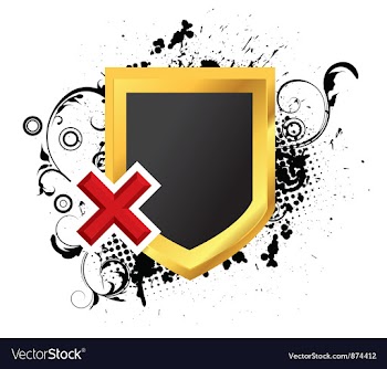 Gold shield with grunge vector image