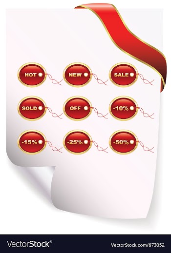 Gold shopping tags vector image
