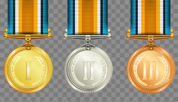 Gold Silver And Bronze Medals Free PNG Image