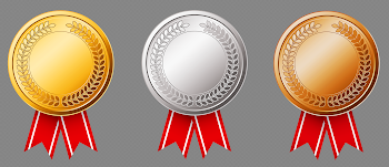Gold Silver and Copper Transparent Rosettes Set | Gallery ...