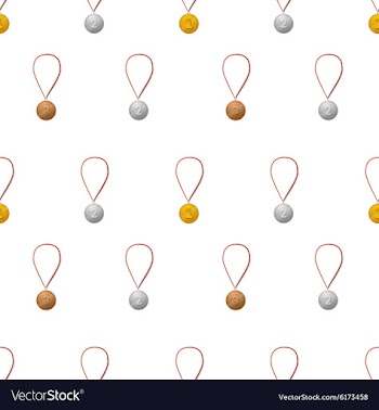  					Gold silver ang bronze medals with ribbon on vector image														