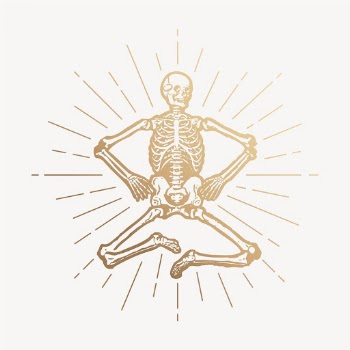 Gold skeleton clipart, vintage aesthetic | Free Vector Illustration - rawpixel