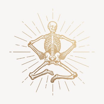 Gold skeleton drawing, aesthetic goth | Free PSD Illustration - rawpixel