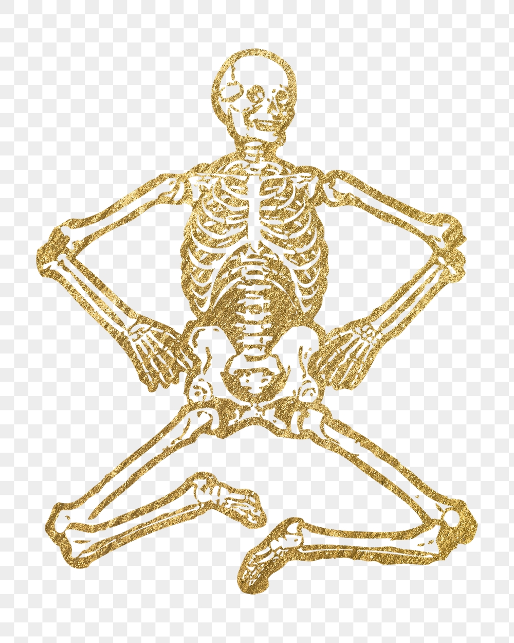 Gold skeleton png sticker, Halloween | Free PNG Illustration - rawpixel