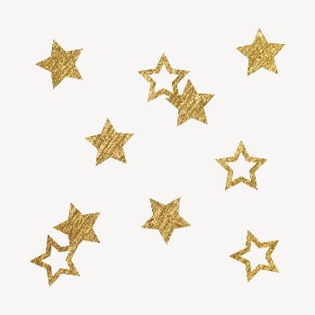 Gold sparkly stars clipart, aesthetic | Free Vector - rawpixel