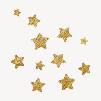 Gold sparkly stars clipart, aesthetic | Free Vector - rawpixel