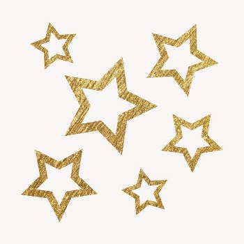 Gold sparkly stars clipart, aesthetic | Free Vector - rawpixel