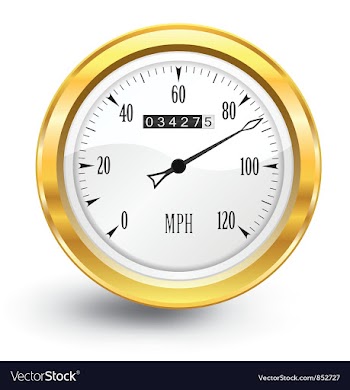 Gold speedometer vector image