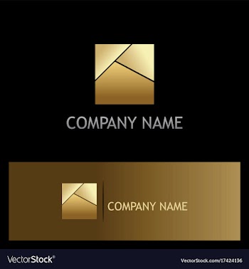  					Gold square shape logo vector image														