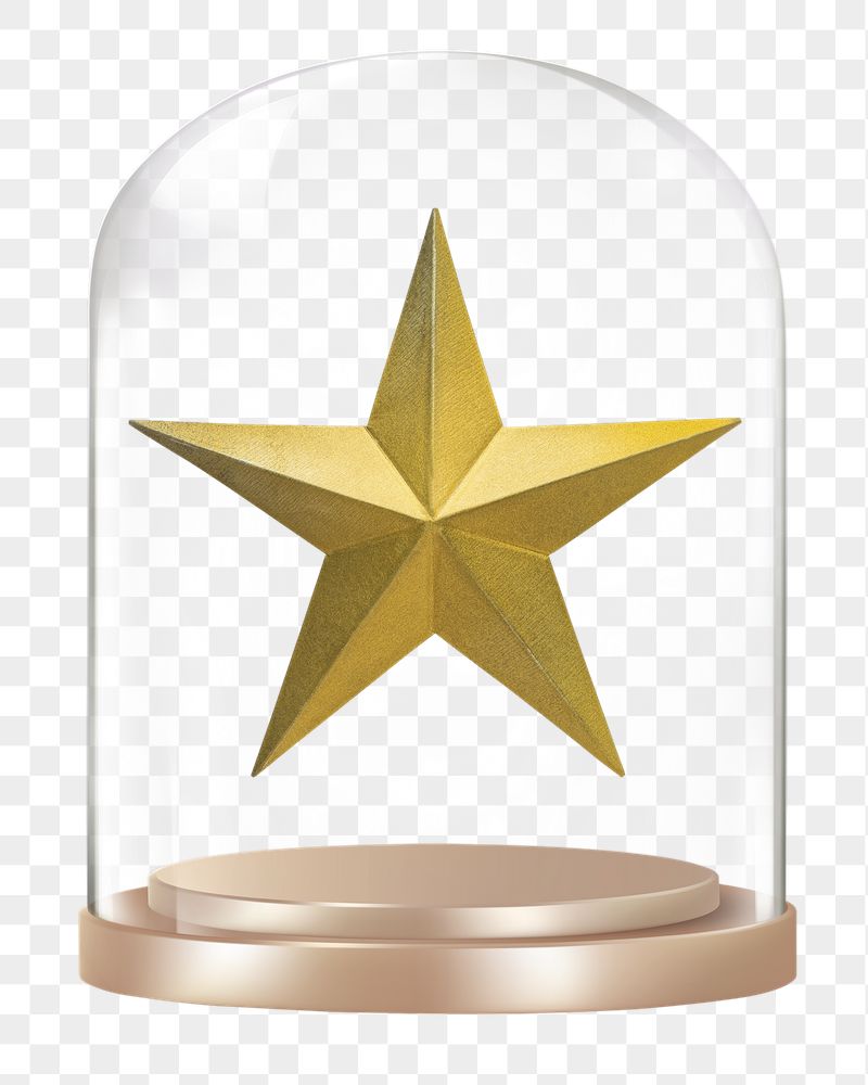 Gold star png glass dome | Free PNG - rawpixel